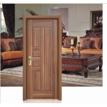 Walnut Colour Simple Design Solid Wooden Door